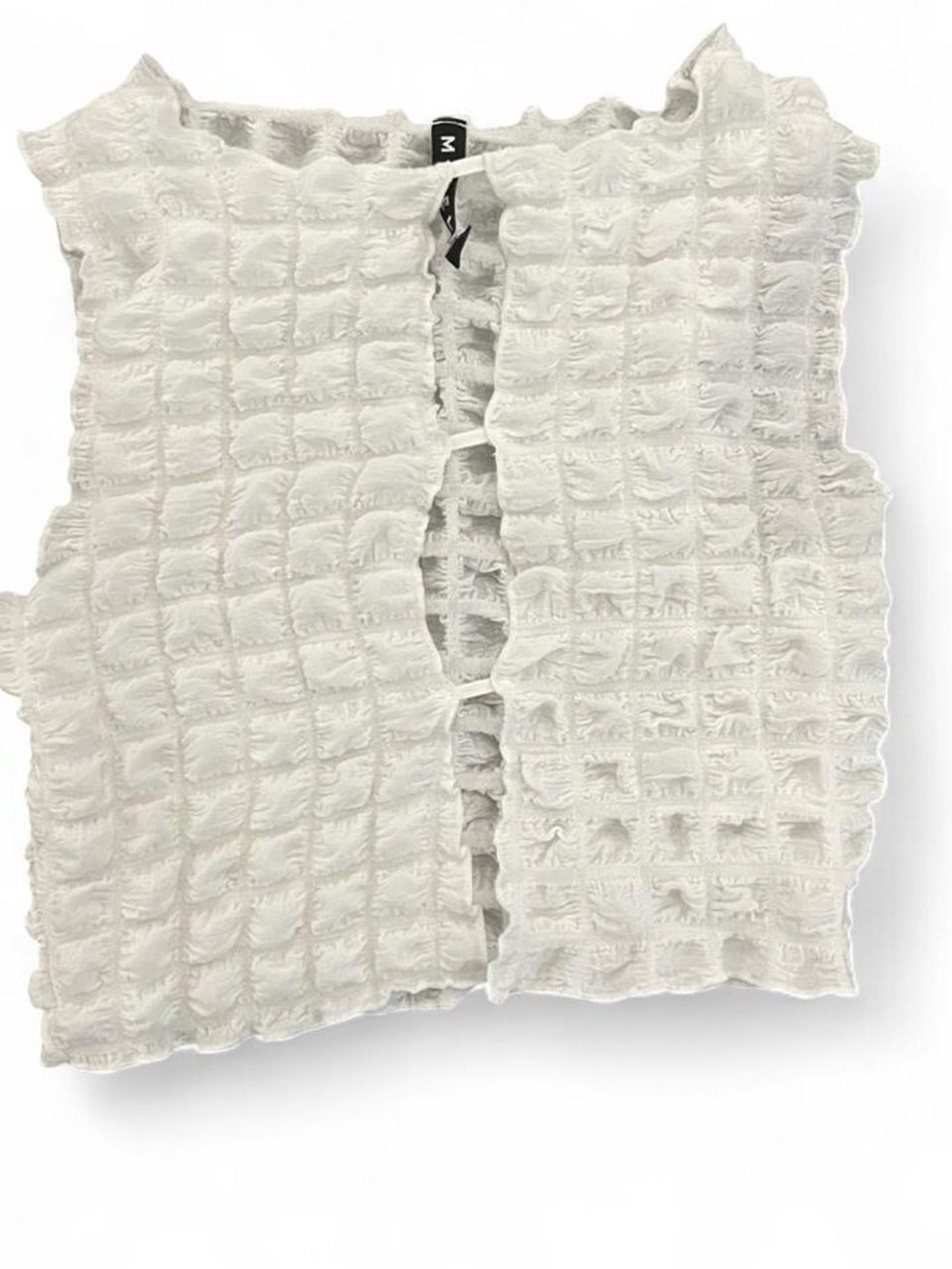 Motel Rocks White Textured Ruched Crop Top